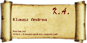 Klausz Andrea névjegykártya